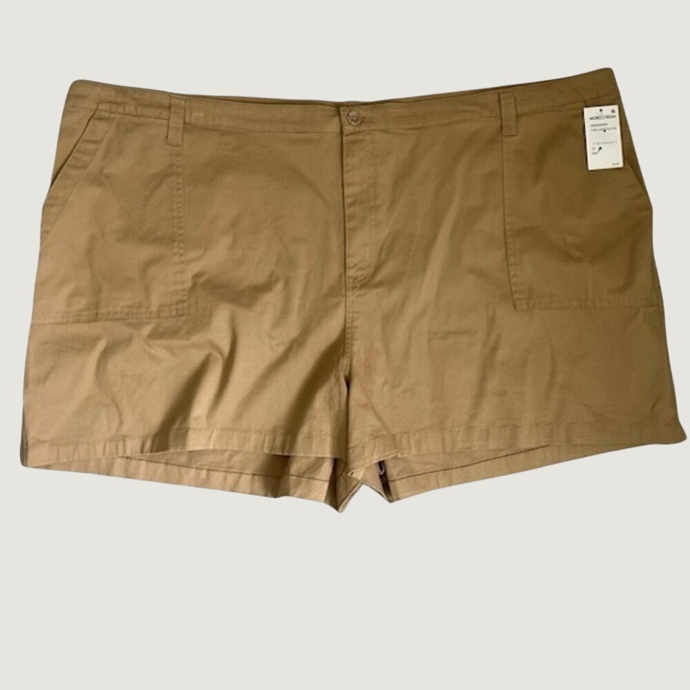 Abound Womens Plus Size 28 High Rise Utility Shorts Tan Stretch NWT Nordstrom